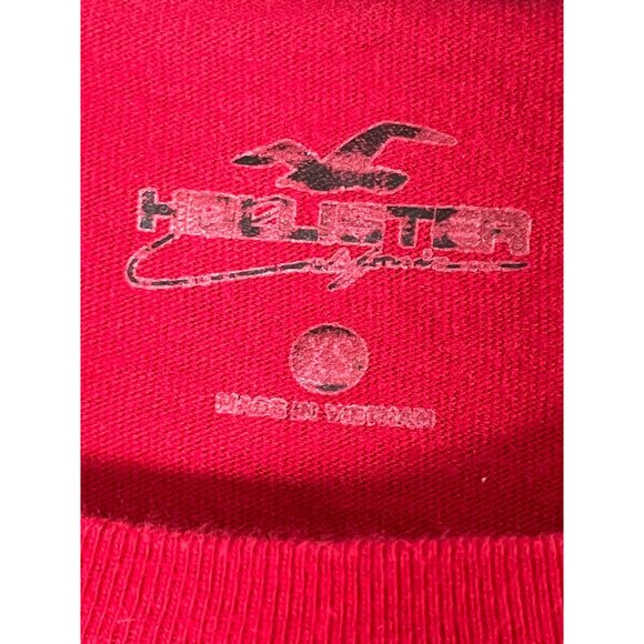 Hollister Graphic Tee Red XS Embroidery Y2K Grunge Classic Colorful 80s Retro - Picture 6 of 12